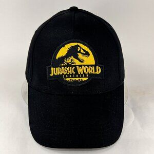 Jurassic World Dominion Strap Back Hat Cap Black Theme Park Universal Adult Mens